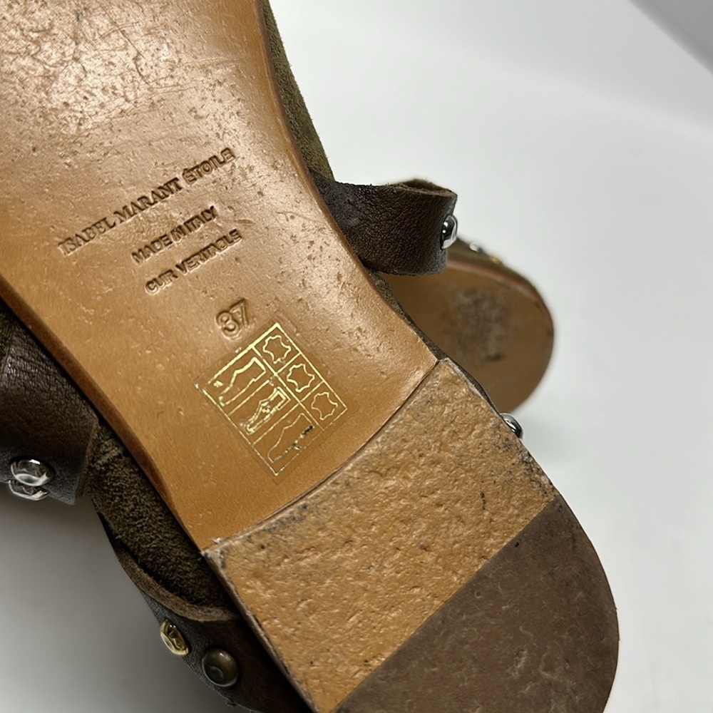 Isabel Marant Etoile Hey Jude Ruben Studded Strap Suede Ankle Boots Booties 37 7 - Picture 8 of 10